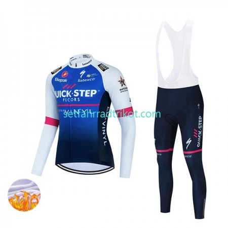 Quick-Step Alpha Vinyl Team Radbekleidung Radtrikot Langarm + Lang Trägerhose Winter Thermal Fleece 2022 N001